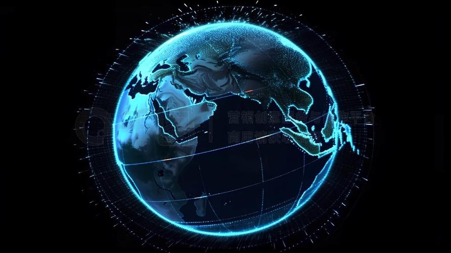 数字化科技点线地球_ai图片